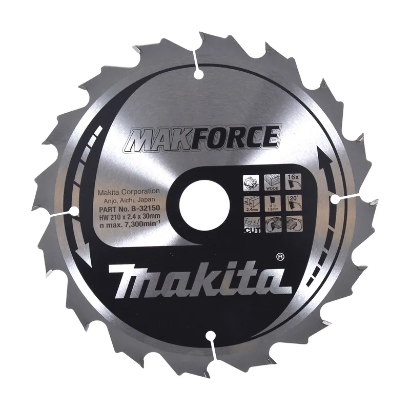 Makita MAKFORCE Sägeblatt 210x30x16Z - B-32150 Kostenloser Rückversand