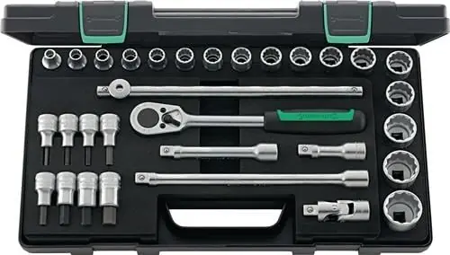 Stahlwille Steckschlüsselsatz 50/54/25/6 KN 31tlg. 1/2″ SW 8-32 mm Anzahl Zähne 36 12-kant - 96031439 Zertifiziert