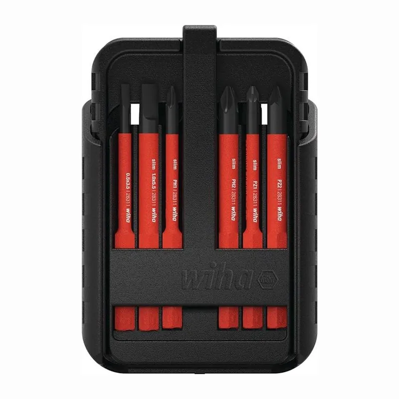 Sonderangebot Wiha Wechselklingensatz slimBit electric 12tlg. Schlitz / PH / (+/- PZD) Torx - 43162