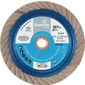 LUKAS Fächerscheibe SLT flex Ø 125mm K 40 flach INOX Stahl Spezial-Zirkonkorund - A272712504018 Markenprodukt