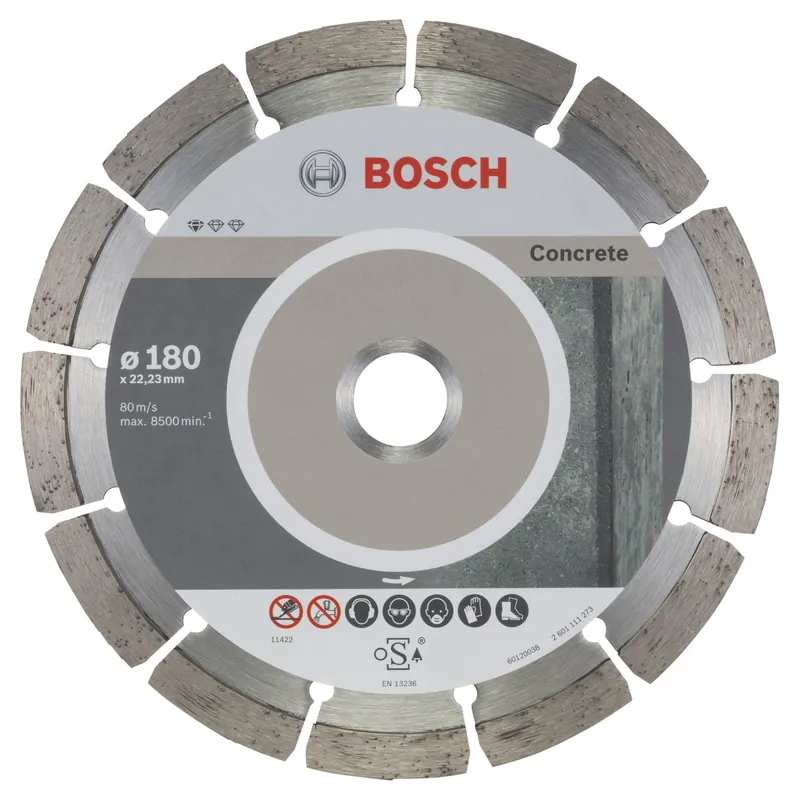 Ausverkauf Bosch 10x Diamanttrennscheibe Standard for Concrete, 180 x 22,23 x 2 x 10 mm -2608603242
