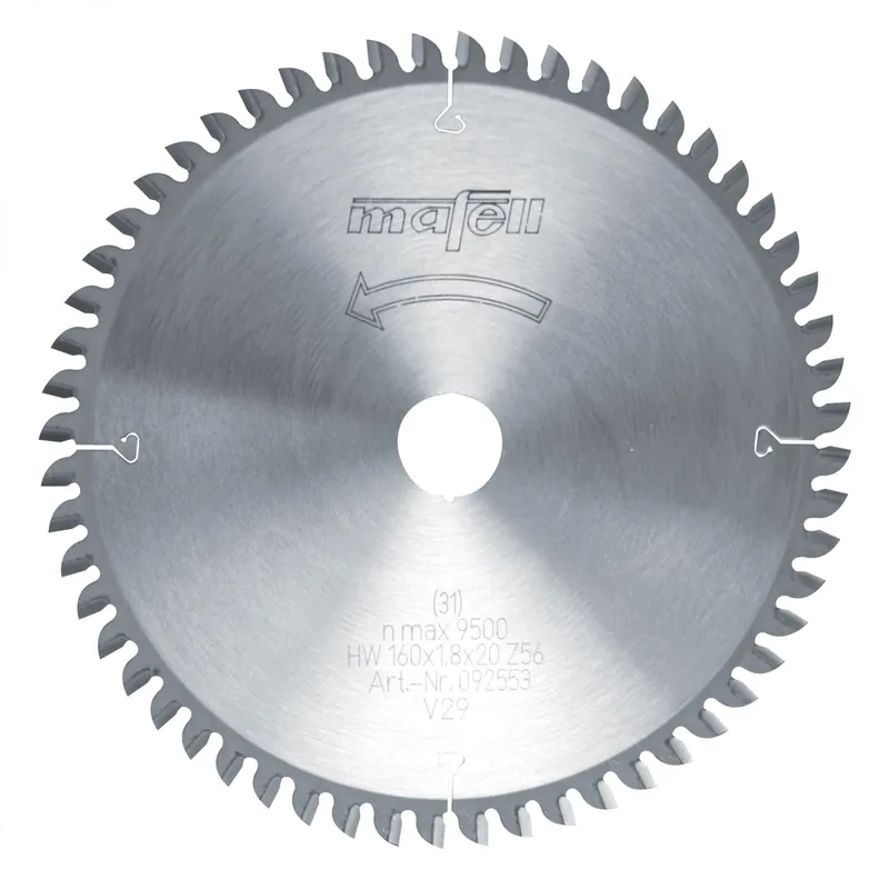 Direkt Vom Hersteller mafell Sägeblatt-HM 160 x 1,2/1,8 x 20 mm, Z 56, FZ/TZ, für Feinschnitte in Holz - 92553