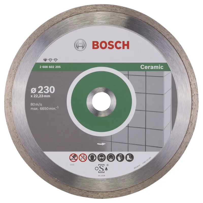 Bosch Diamanttrennscheibe Standard for Ceramic 230x22,23x1,6x7 mm 2608602205 Bestpreis