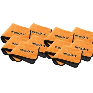 10er Pack - WERK34 Orange Allround Mikrofasertücher 400x400mm Echt
