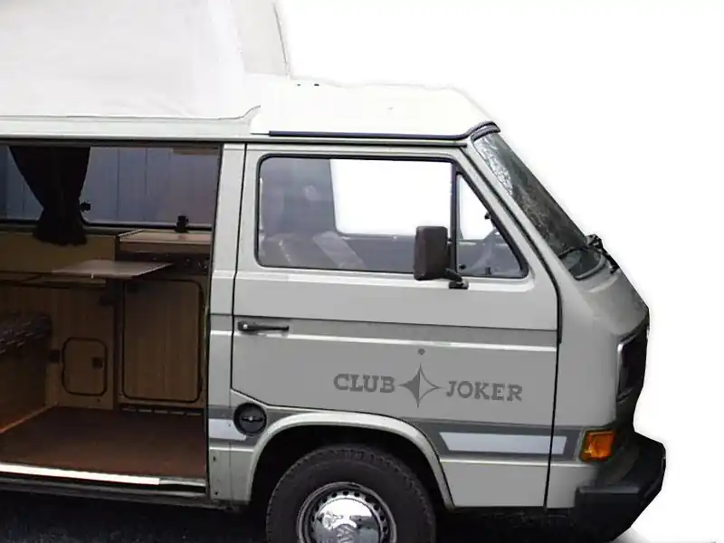Bestpreis Aufkleber Set CLUB JOKER für Bus T3, silber