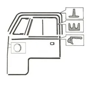 Top-Angebot Dichtungssatz kpl. für Tür vorn, links, passend für Bus T1 Baujahr 1955-63
