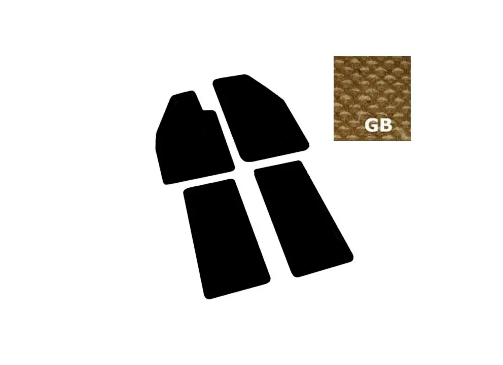 Fußmattensatz Kokos, 4-teilig, GB gelb/beige, passend für Käfer 08/57-07/59 Kostenloser Rückversand