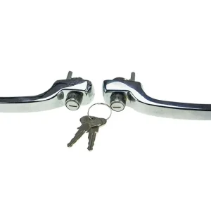 Bestpreis Griff Set Türgriffe, verchromt, abschließbar, passend für Bus T1 + T2 12/63-07/68