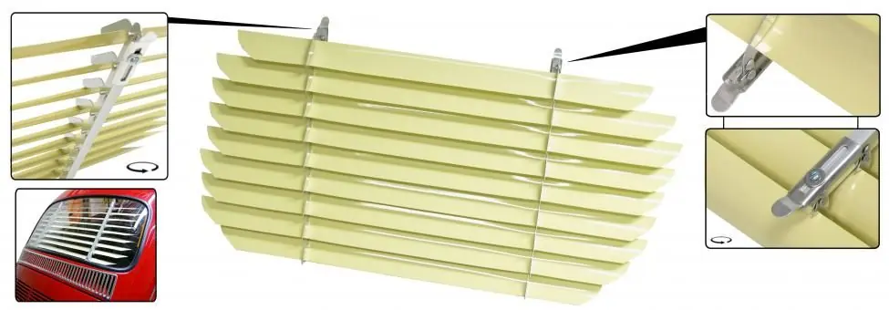 Heckfensterjalousie, passend für Käfer 08/64-07/71 + Mex Top-Angebot